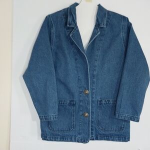 Stylish Vintage Blue Denim Women's Blazer